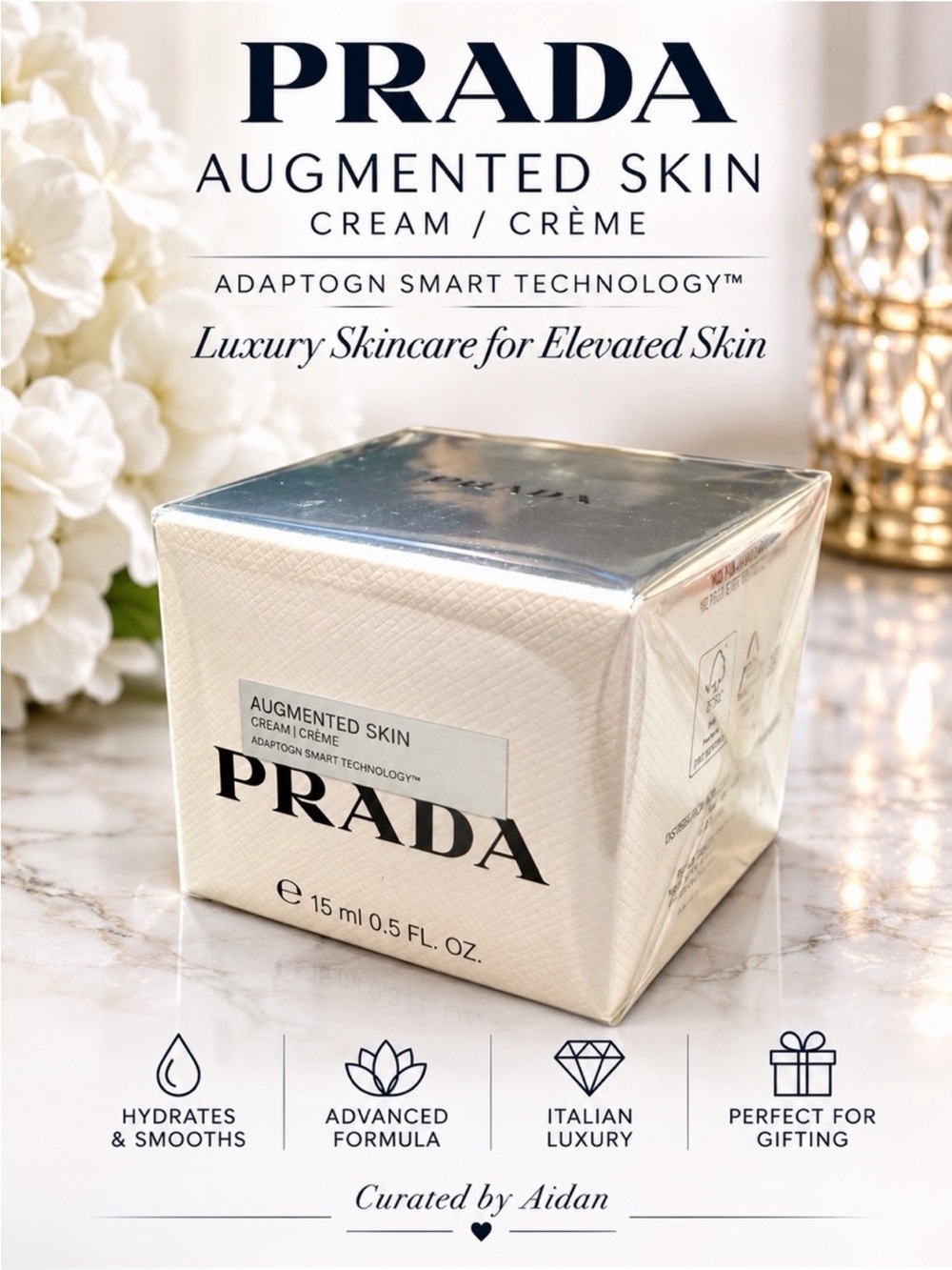 Prada Augmented Skin Cream 15ml 0.5 oz AdaptoGN Smart Technology BNIB Sealed